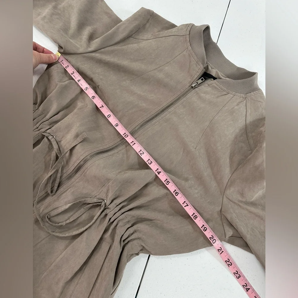 BE COOL Longline Cinched Waist Zip Front Utility Jacket Lightweight Casual M
